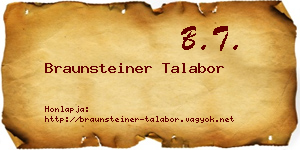 Braunsteiner Talabor névjegykártya